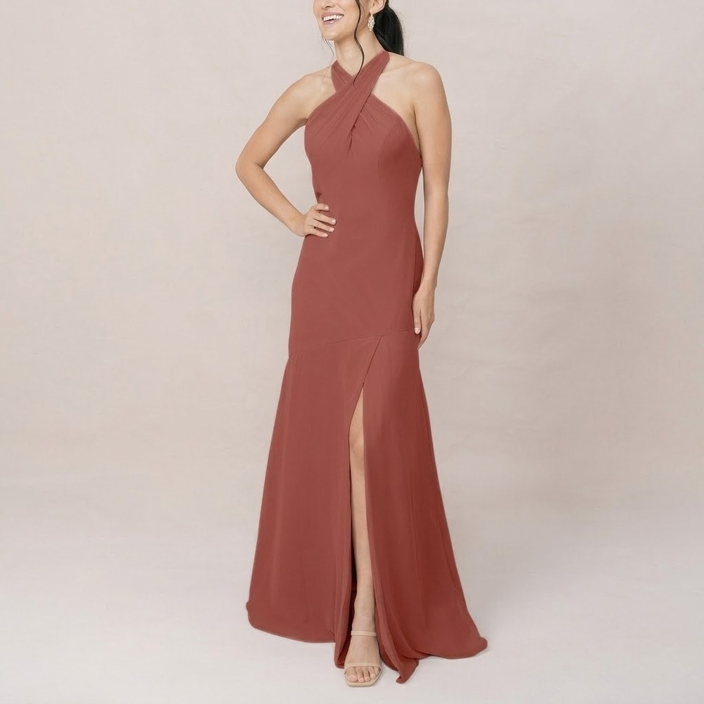 NWT Revelry Athena Satin Dress Sz 18 Plus Size Wedding Guest Bridesmaid Halter